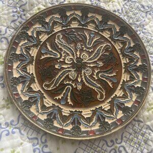 Heavy brass ornate plate to hang or display